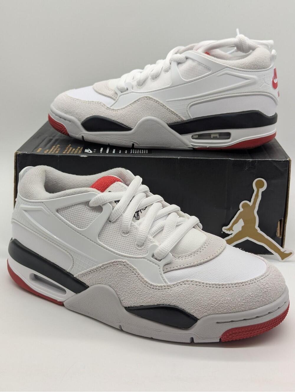 Kids Size 5Y / Women's 6.5 Nike Air Jordan 4 RM 'White Fire Red' FQ7938-102 New